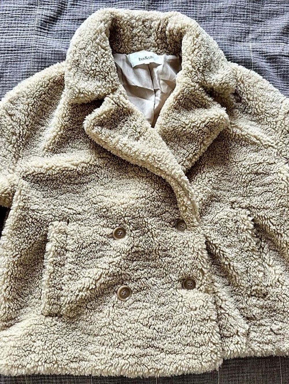 ba&sh Sandy Teddy Jacket Beige - Picture 2 of 3